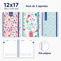 Pack de 3 Agendas 2027 – Diseños florales o frases motivadoras | A5, A6 y 12 × 17 cm