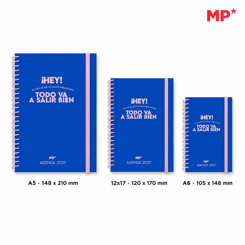 Pack de 3 Agendas 2027 – Diseños florales o frases motivadoras | A5, A6 y 12 × 17 cm