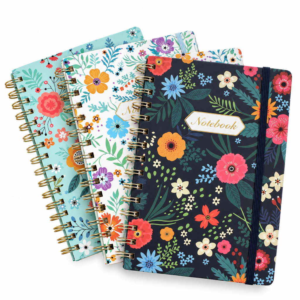 Cuaderno A5 Floral de Tapa Dura – 160 páginas