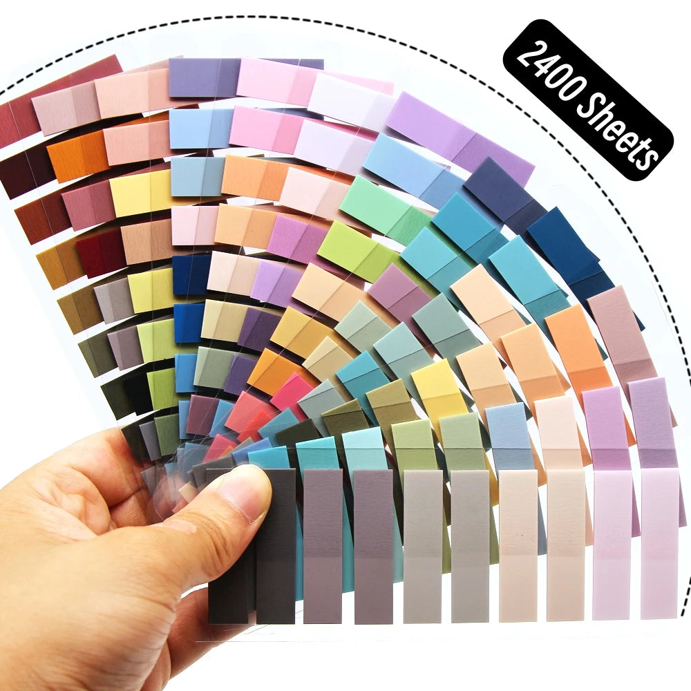 Pack de 2400 notas adhesivas de colores – Marcadores para organizar y señalar documentos