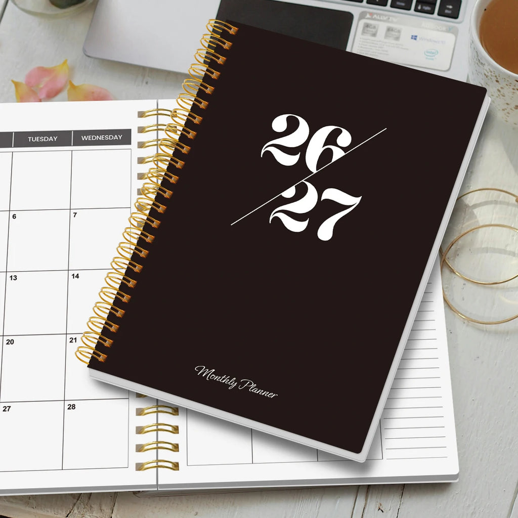 Agenda mensual A5 2026–2027 – Planificador de 24 meses con espiral