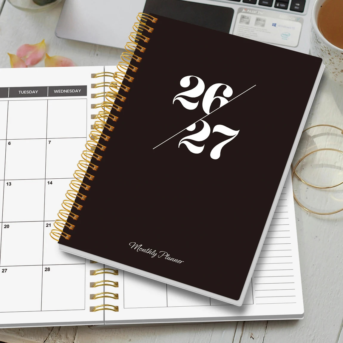 Agenda mensual A5 2026–2027 – Planificador de 24 meses con espiral