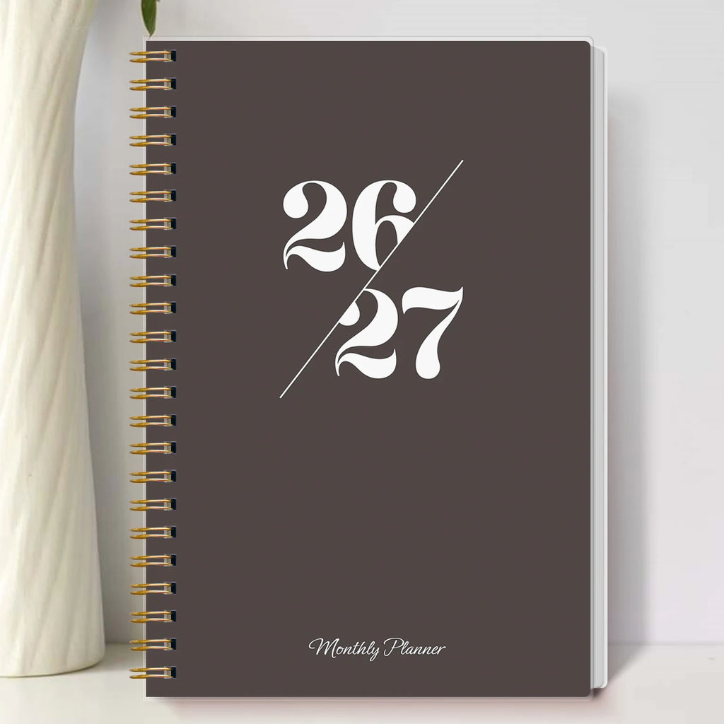 Agenda mensual A5 2026–2027 – Planificador de 24 meses con espiral