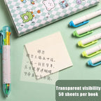 Notas adhesivas transparentes – 50 hojas | Diferentes tamaños y colores