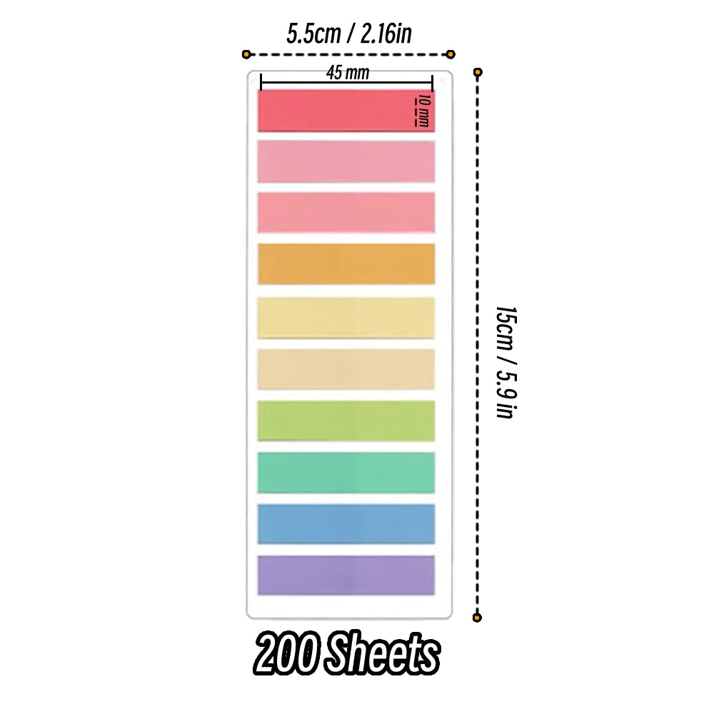 Pack de 2400 notas adhesivas de colores – Marcadores para organizar y señalar documentos