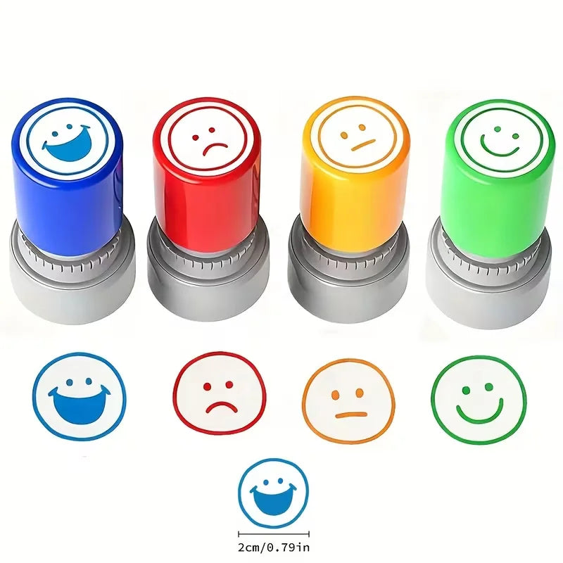 Set de 4 sellos de caritas para profesores – Feedback y corrección