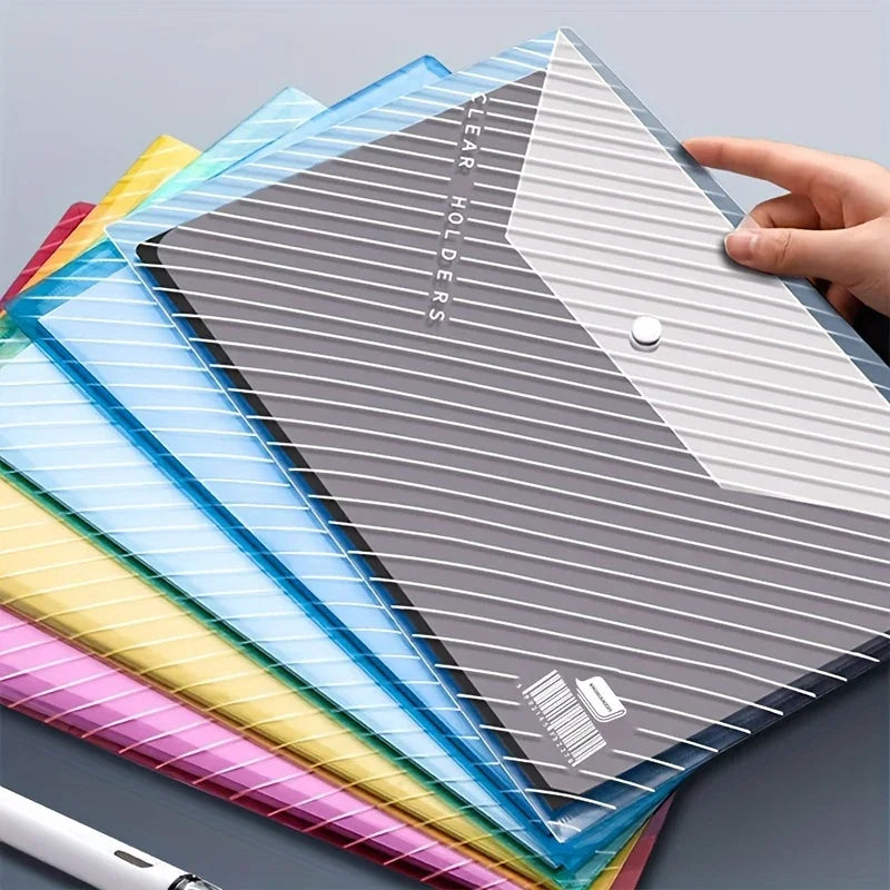 Carpeta portadocumentos A4 transparente – Pack de 5 colores