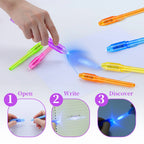 Pack de 10 bolígrafos de tinta invisible con luz UV – Mensajes secretos y actividades para el aula