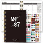 Agenda mensual A5 2026–2027 – Planificador de 24 meses con espiral